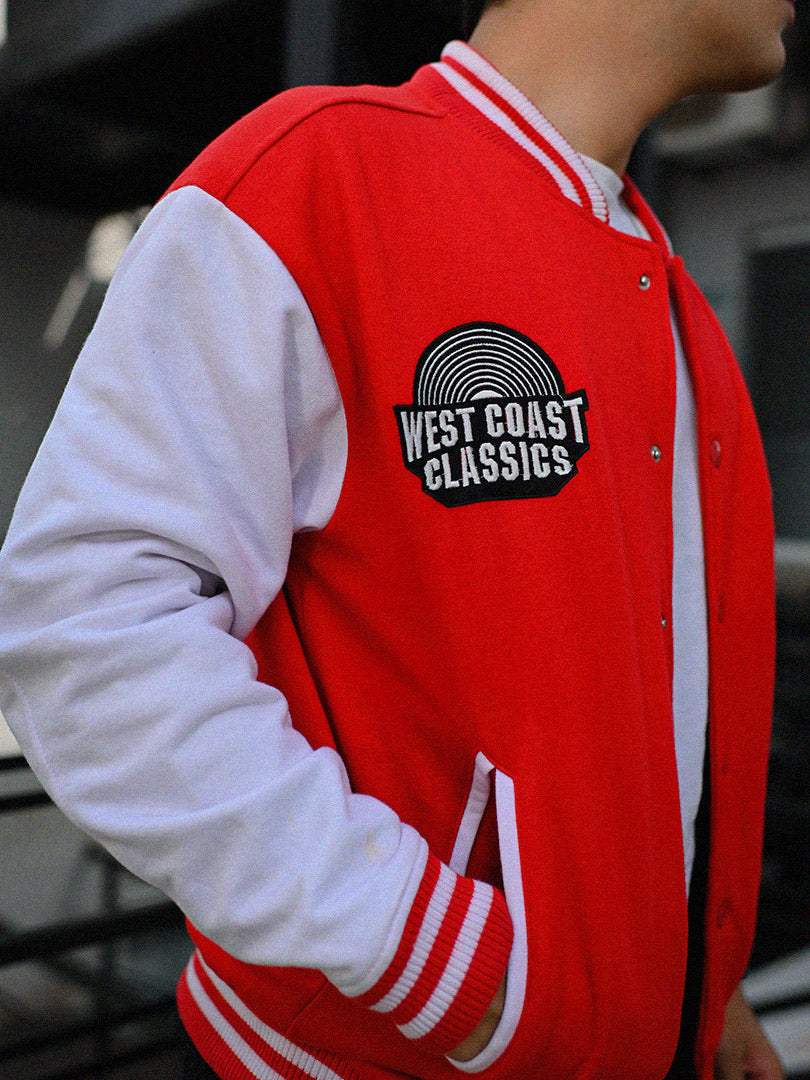 West Coast Classics Red & White Varsity Men Jacket