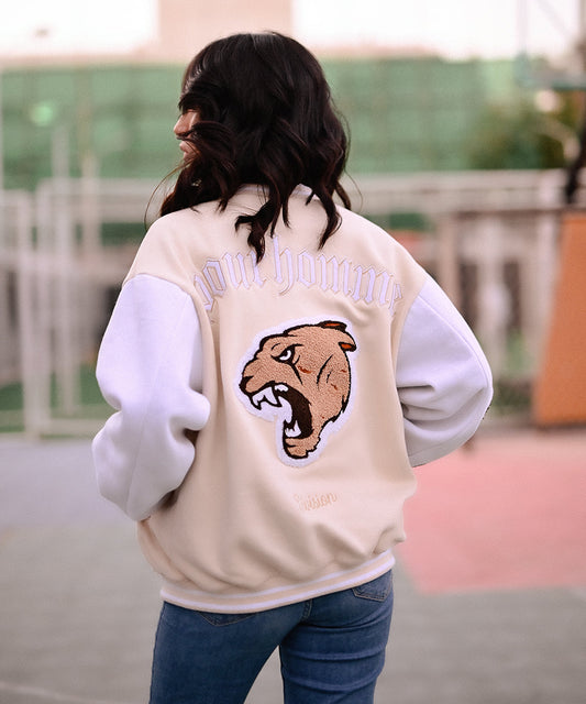 The Wild Beige Evo Jacket | Varsity Jacket | Women | Evo Wardrobe