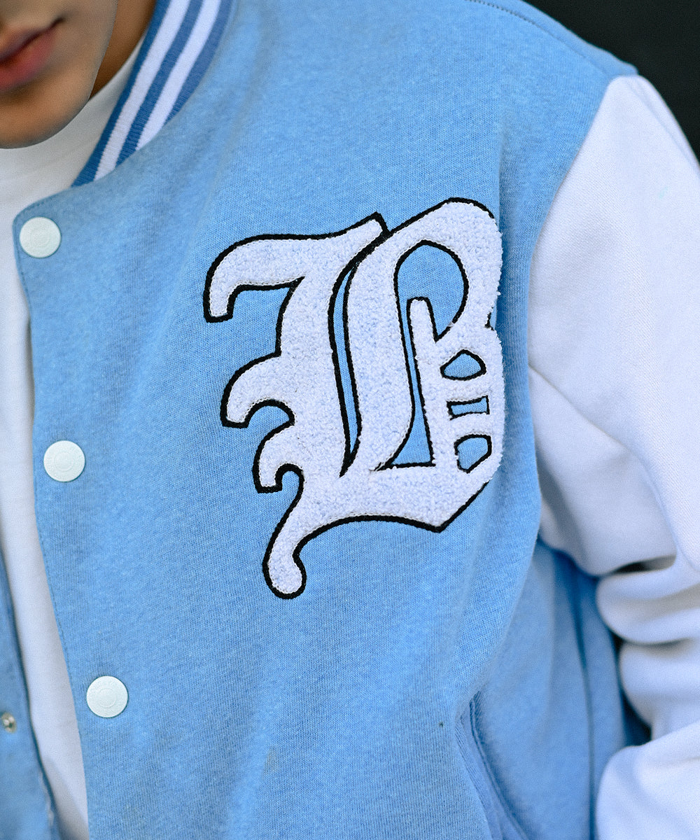 LA Sky Blue Letterman Jacket | Varsity Jackets | Evo Wardrobe | Unisex