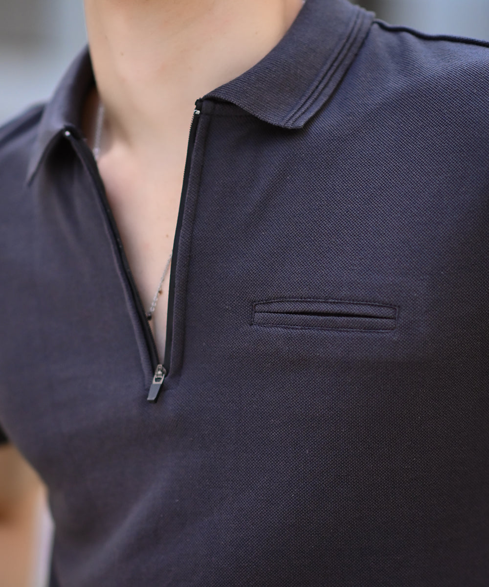 Sleek Silver Evo Men Grey Polo Effortless Style with Bone Pocket
