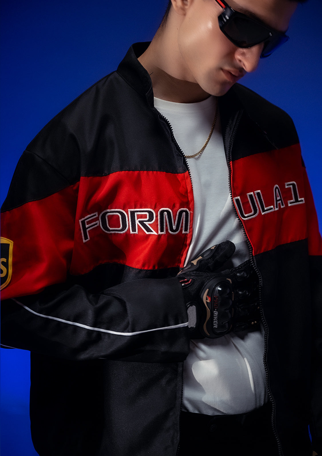 Evo Unisex Black & Red Racer Jacket
