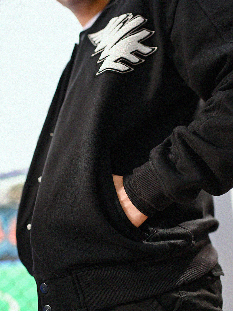 REPRESENT Evo Legacy : Unisex Black Varsity Jacket