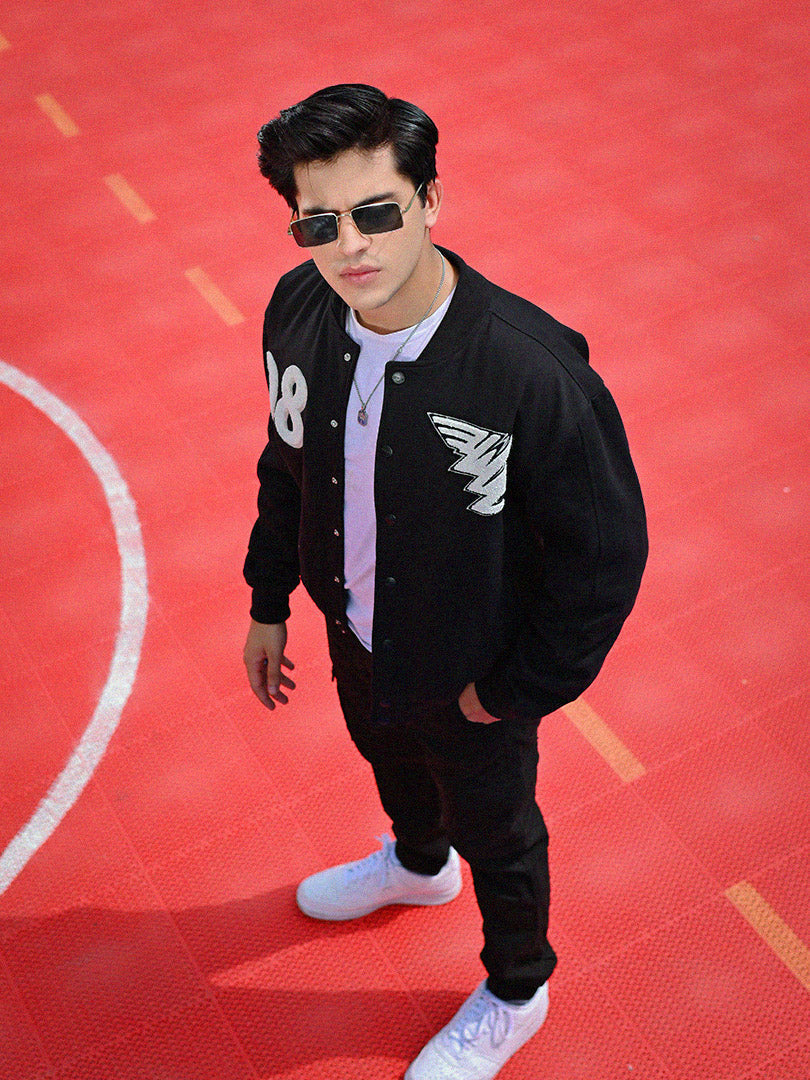 REPRESENT Evo Legacy : Unisex Black Varsity Jacket