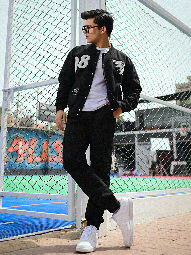 REPRESENT Evo Legacy : Unisex Black Varsity Jacket
