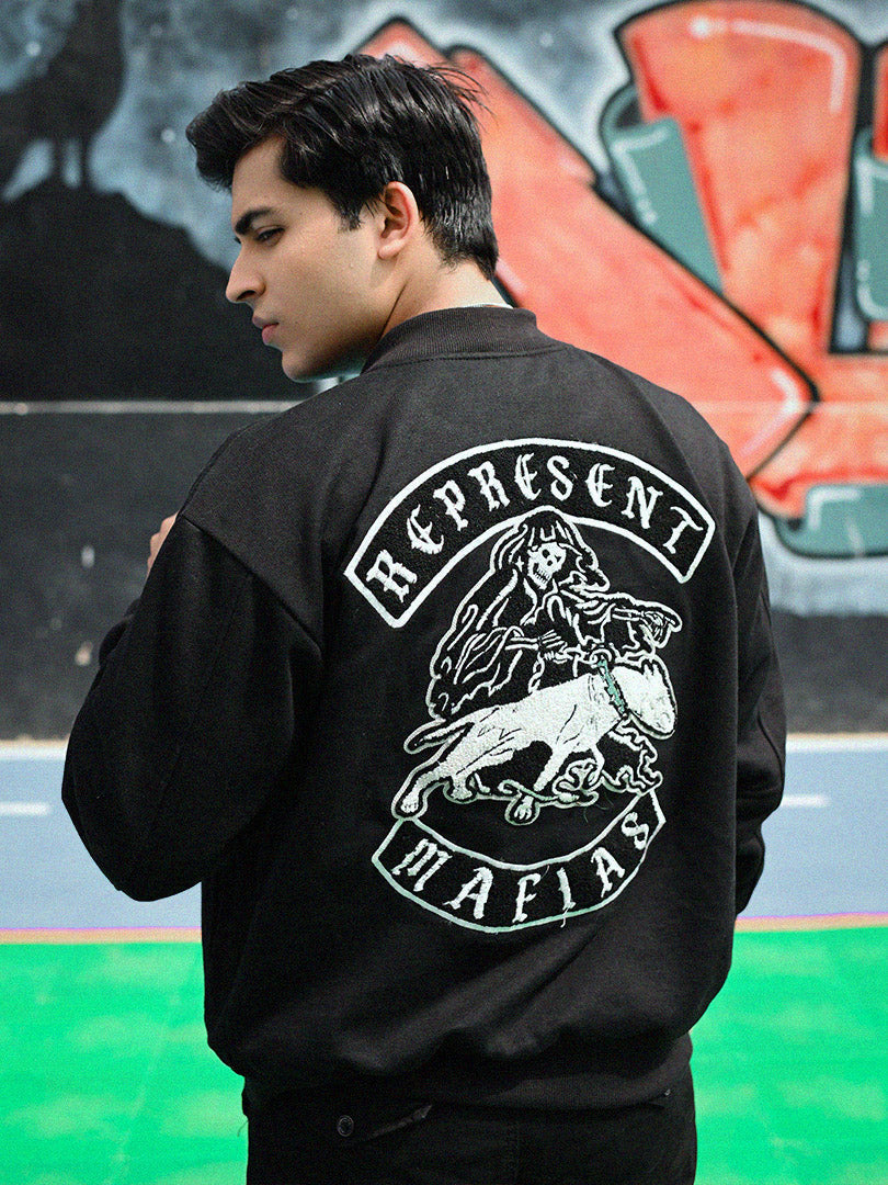 REPRESENT Evo Legacy : Unisex Black Varsity Jacket