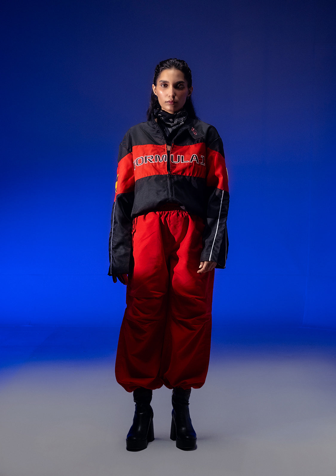 Evo Unisex Black & Red Racer Jacket