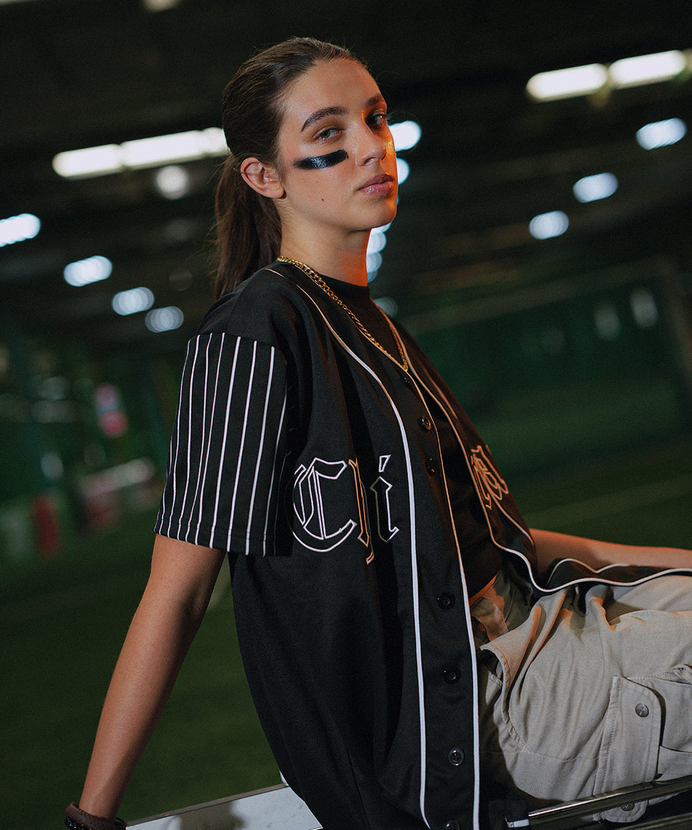 Unisex Evo Stripe Chicago (Black) Baseball Jersey