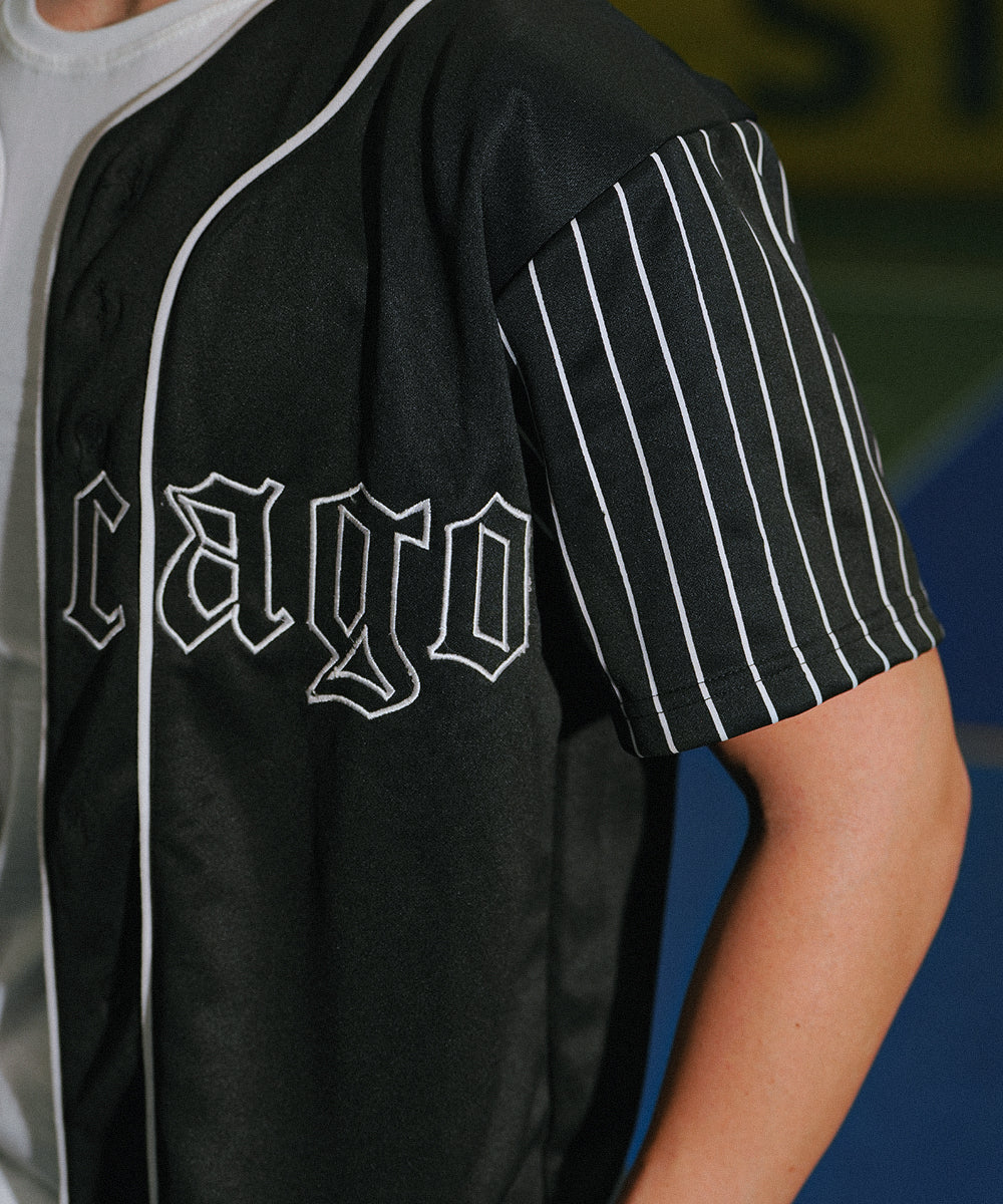 Unisex Evo Stripe Chicago (Black) Baseball Jersey