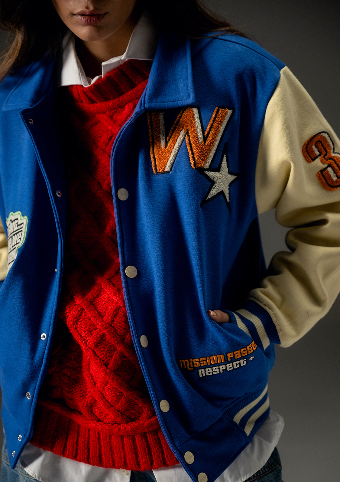 Unisex Evo Vintage Varsity Jacket