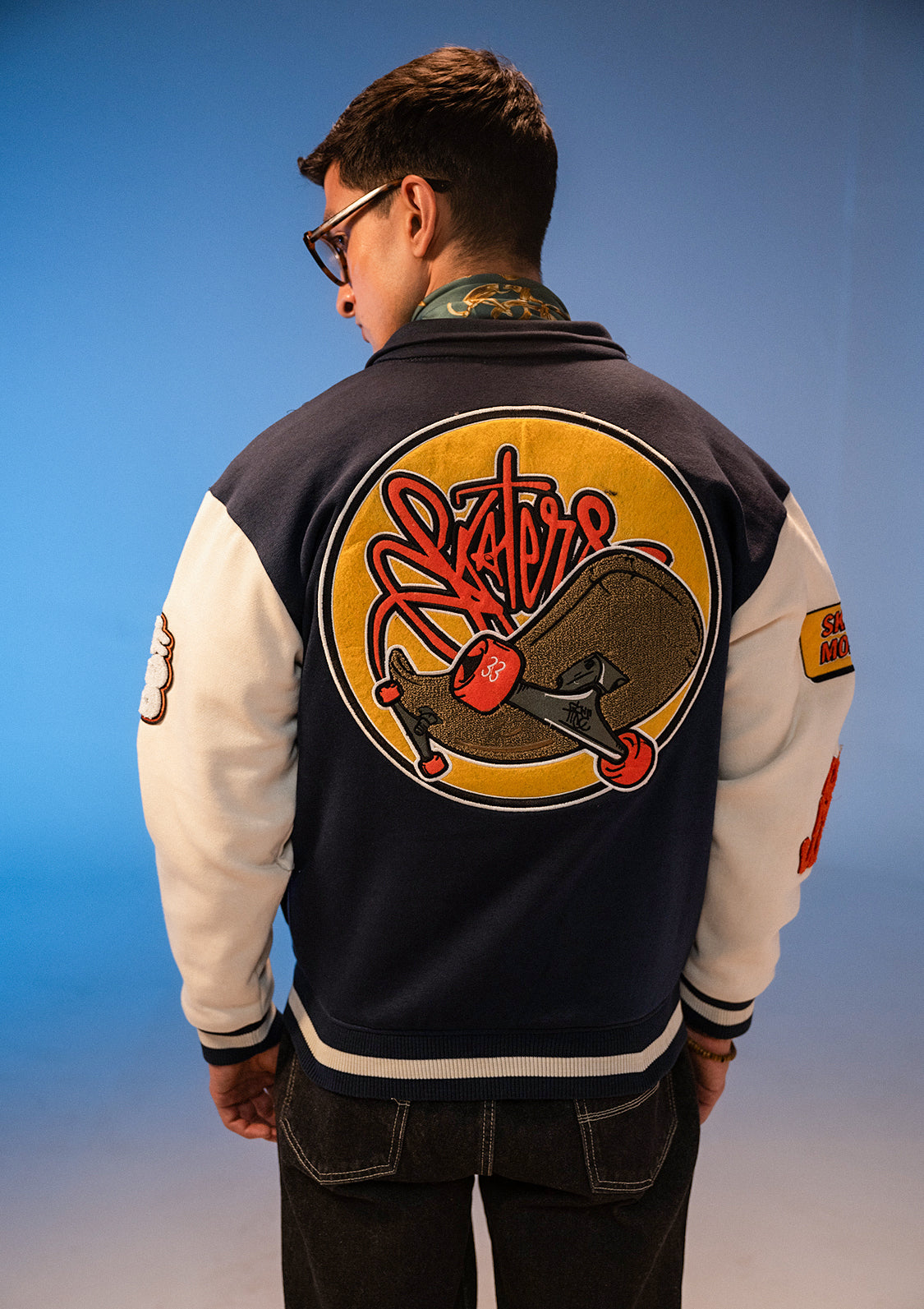 Unisex Evo Force Navy Blue Varsity Jacket