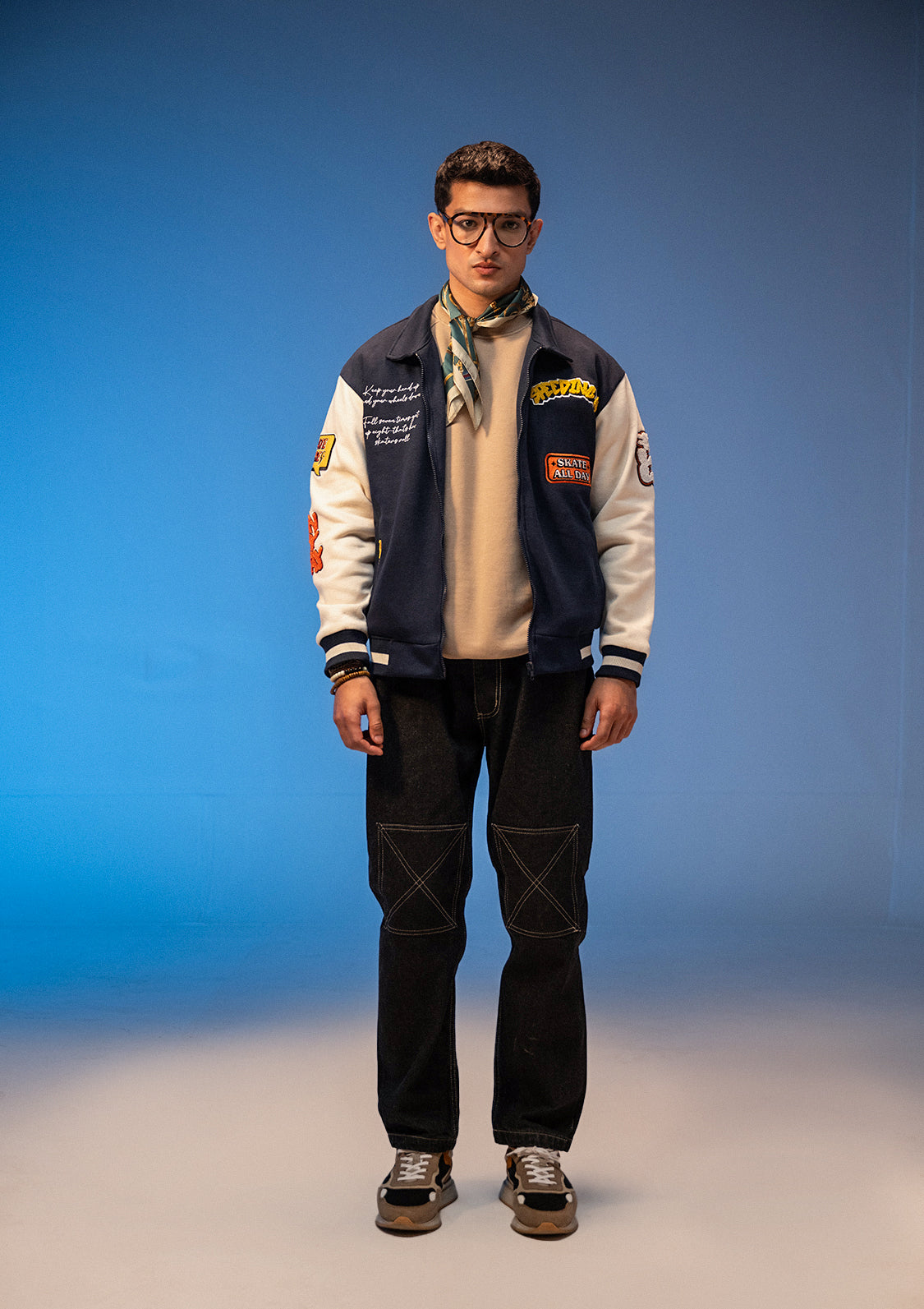 Unisex Evo Force Navy Blue Varsity Jacket