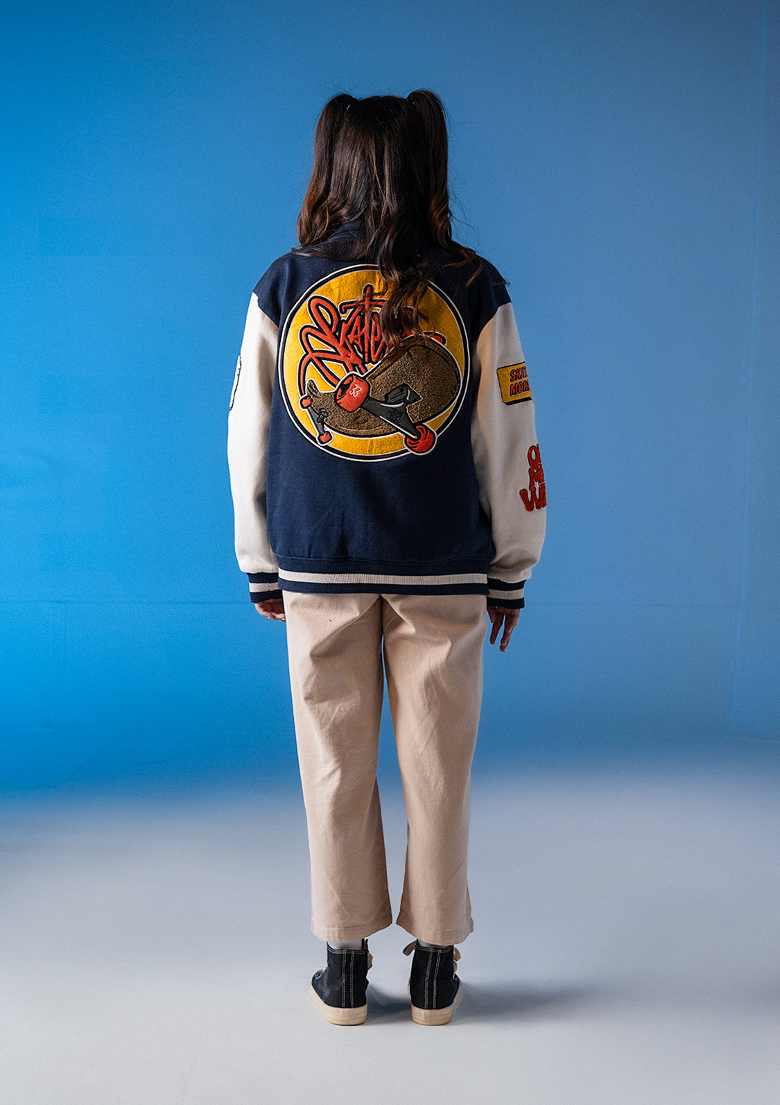 Unisex Evo Force Navy Blue Varsity Jacket