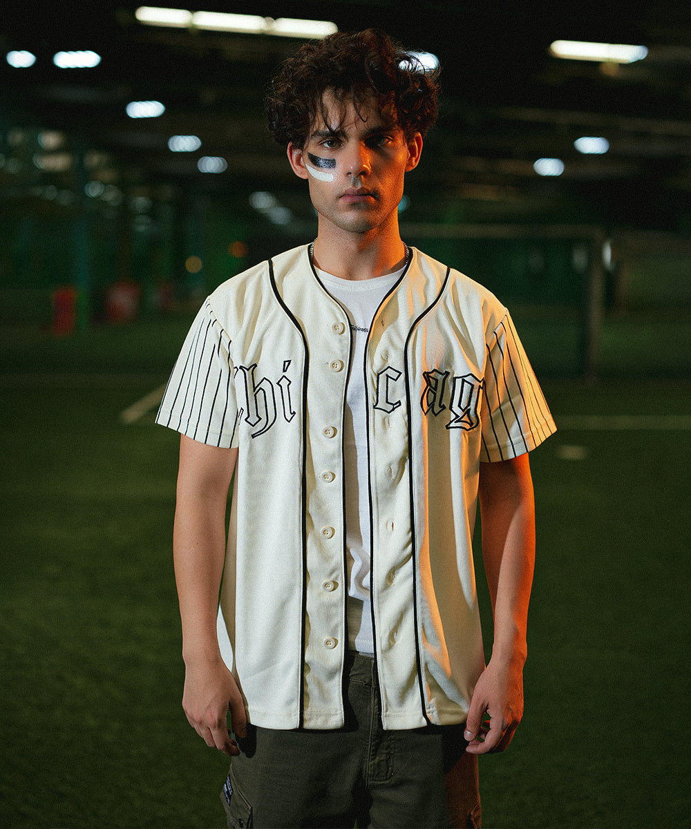 UNISEX Urban Stripe  Evo Chicago (Off- White) Baseball Jersey