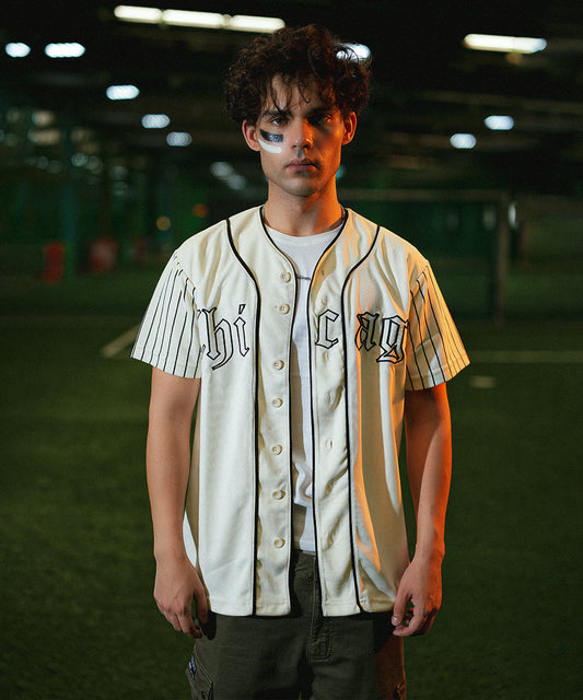 UNISEX Urban Stripe  Evo Chicago (Off- White) Baseball Jersey