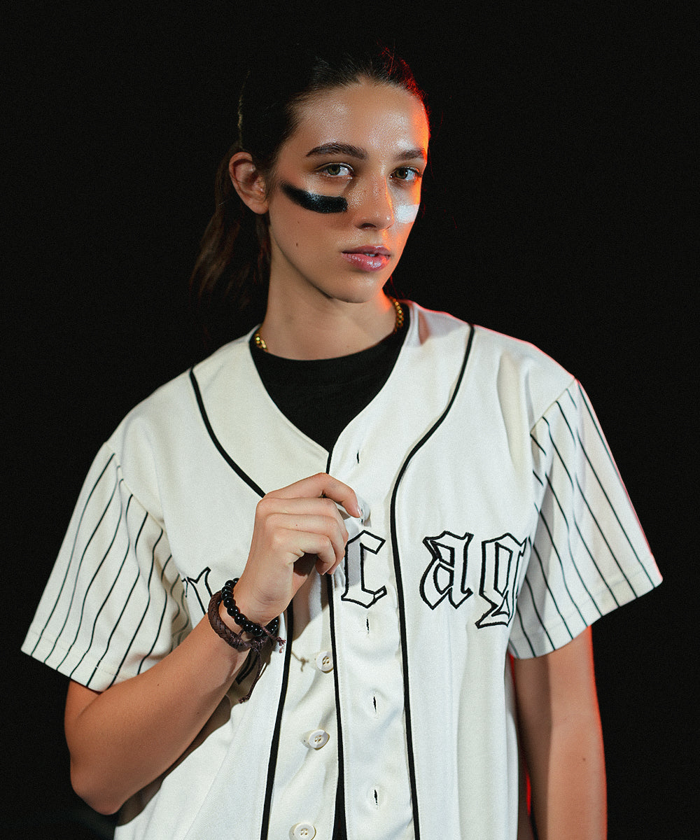 UNISEX Urban Stripe  Evo Chicago (Off- White) Baseball Jersey
