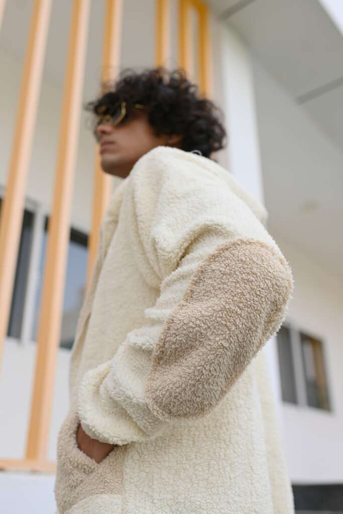 Evo Men Arctic Ivory Sherpa Zipper Hoodie