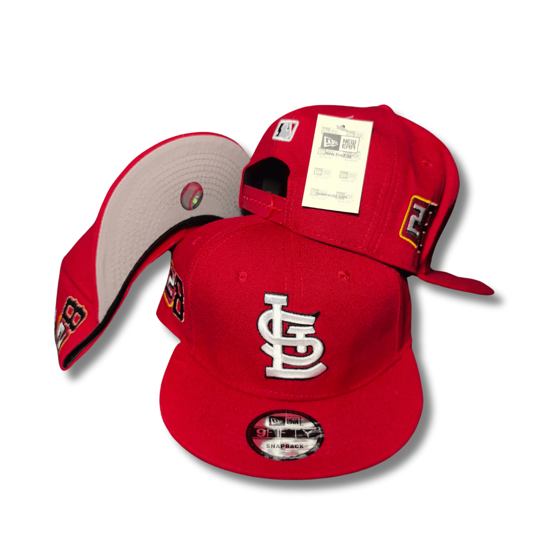 St. Louis Cardinals Red with Championship Patches - Snapback Cap