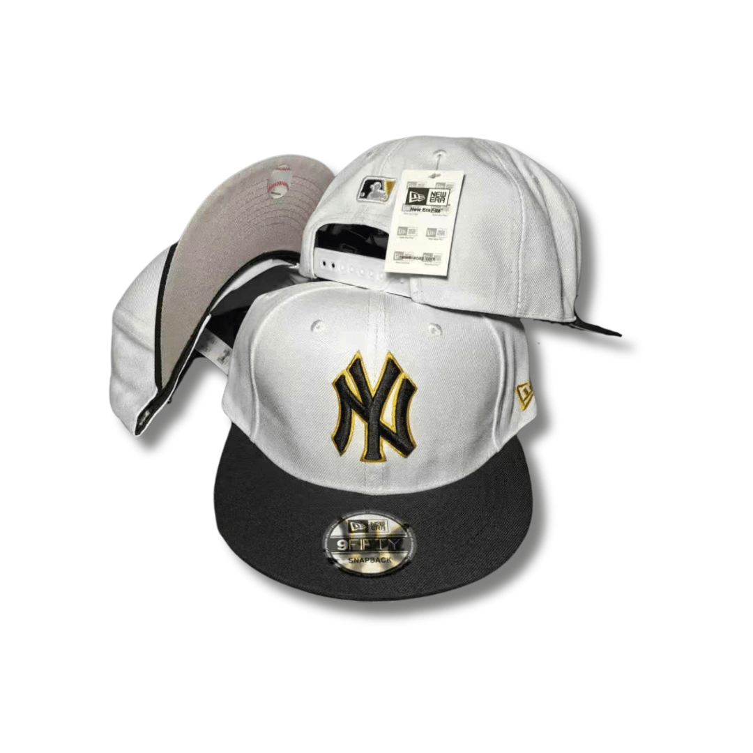New York Yankees New Era 9Fifty Fitted Hat Beige Navy with gold logo - Snapback Cap