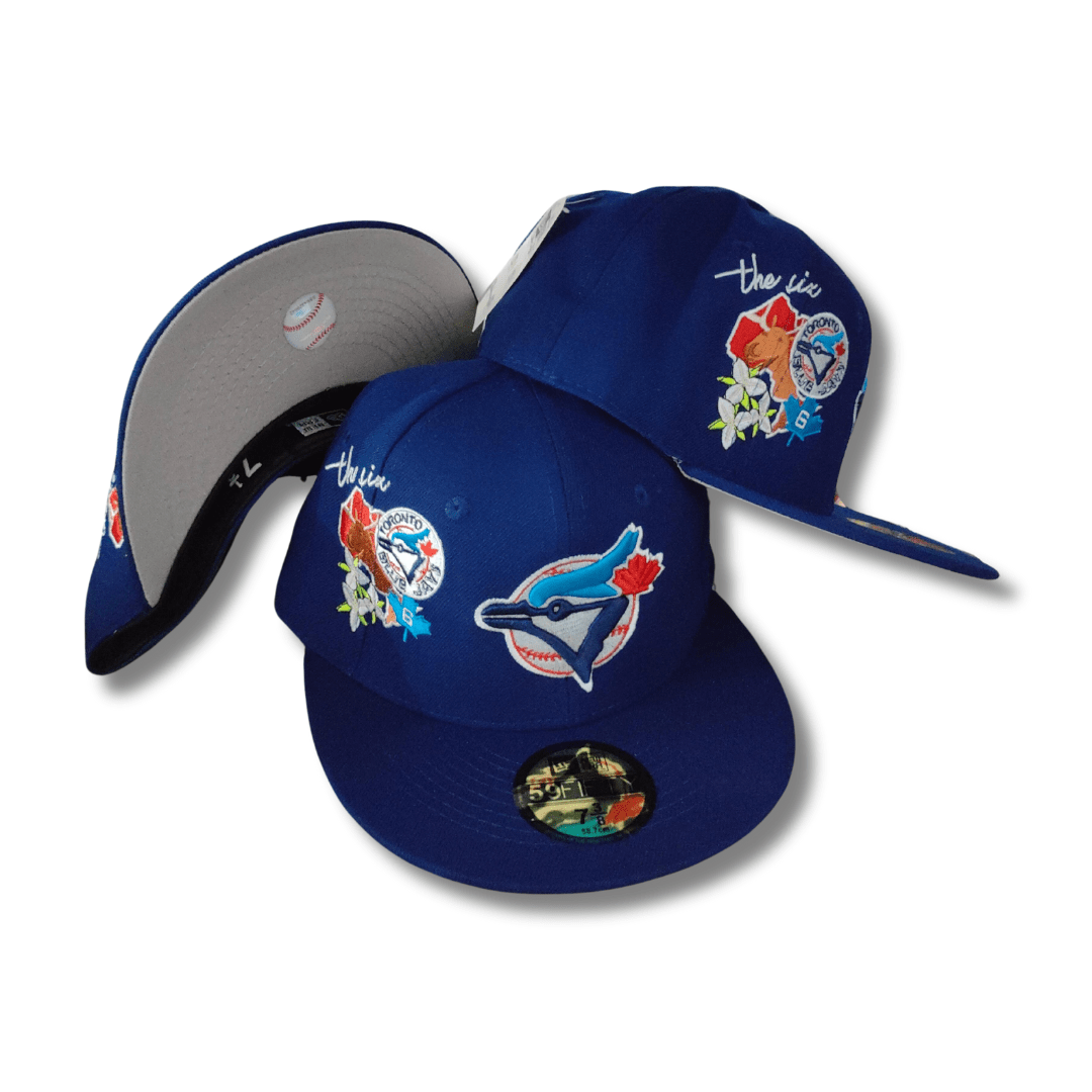 Toronto Blue Jays Embroidered with Floral Details Blue and White – Fitted Cap