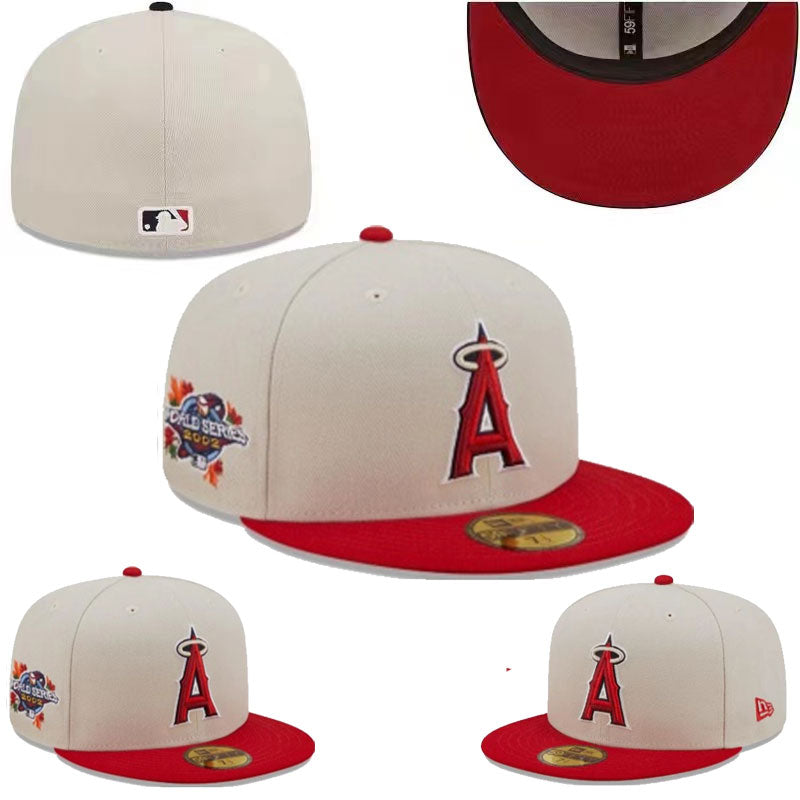 Los Angeles Angels 2002 World Series Hat with Red Brim and Undervisor – Cream