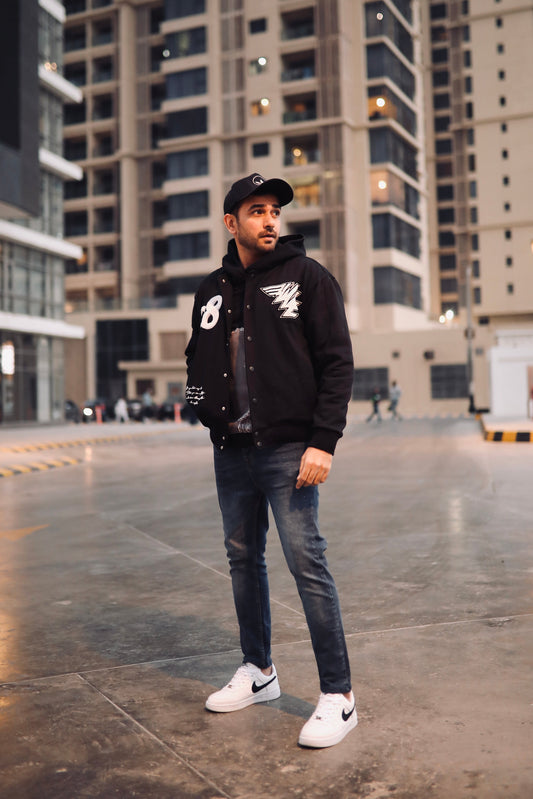REPRESENT Evo Legacy : Unisex Black Varsity Jacket