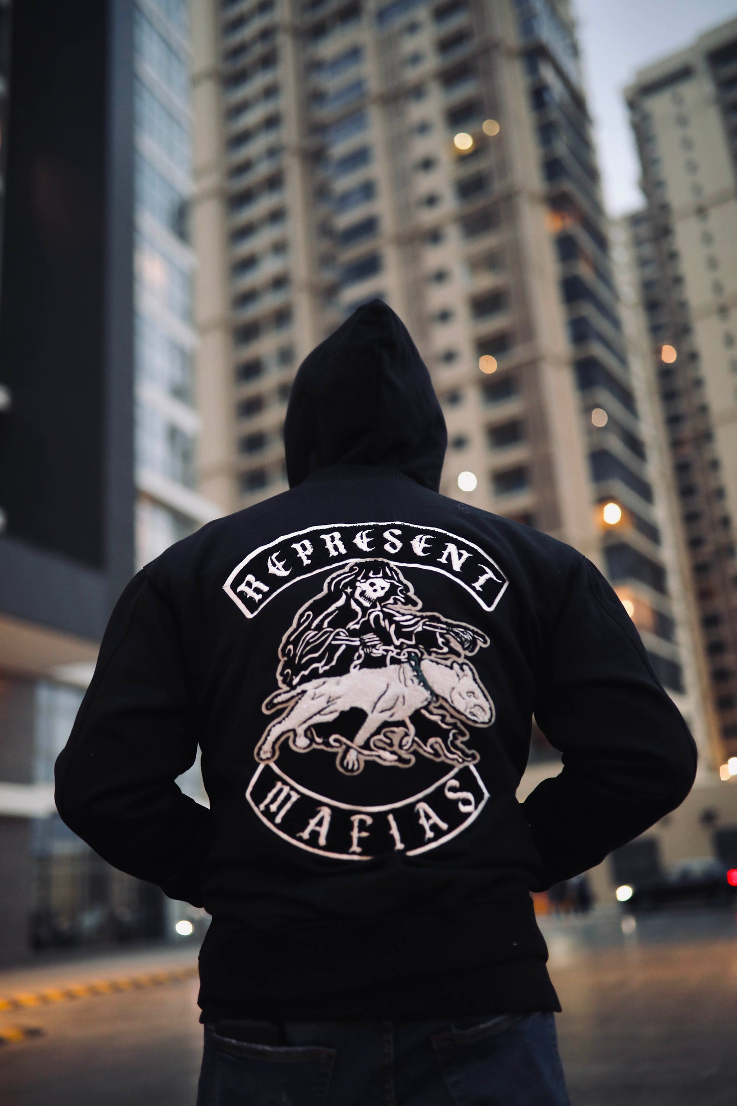 REPRESENT Evo Legacy : Unisex Black Varsity Jacket