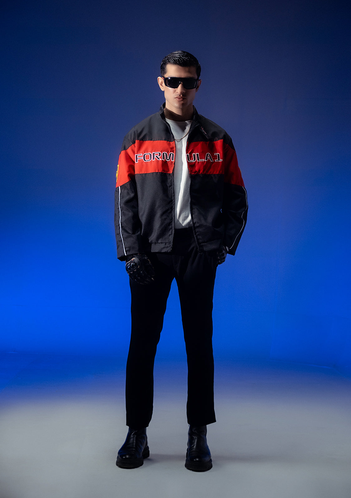 Evo Unisex Black & Red Racer Jacket