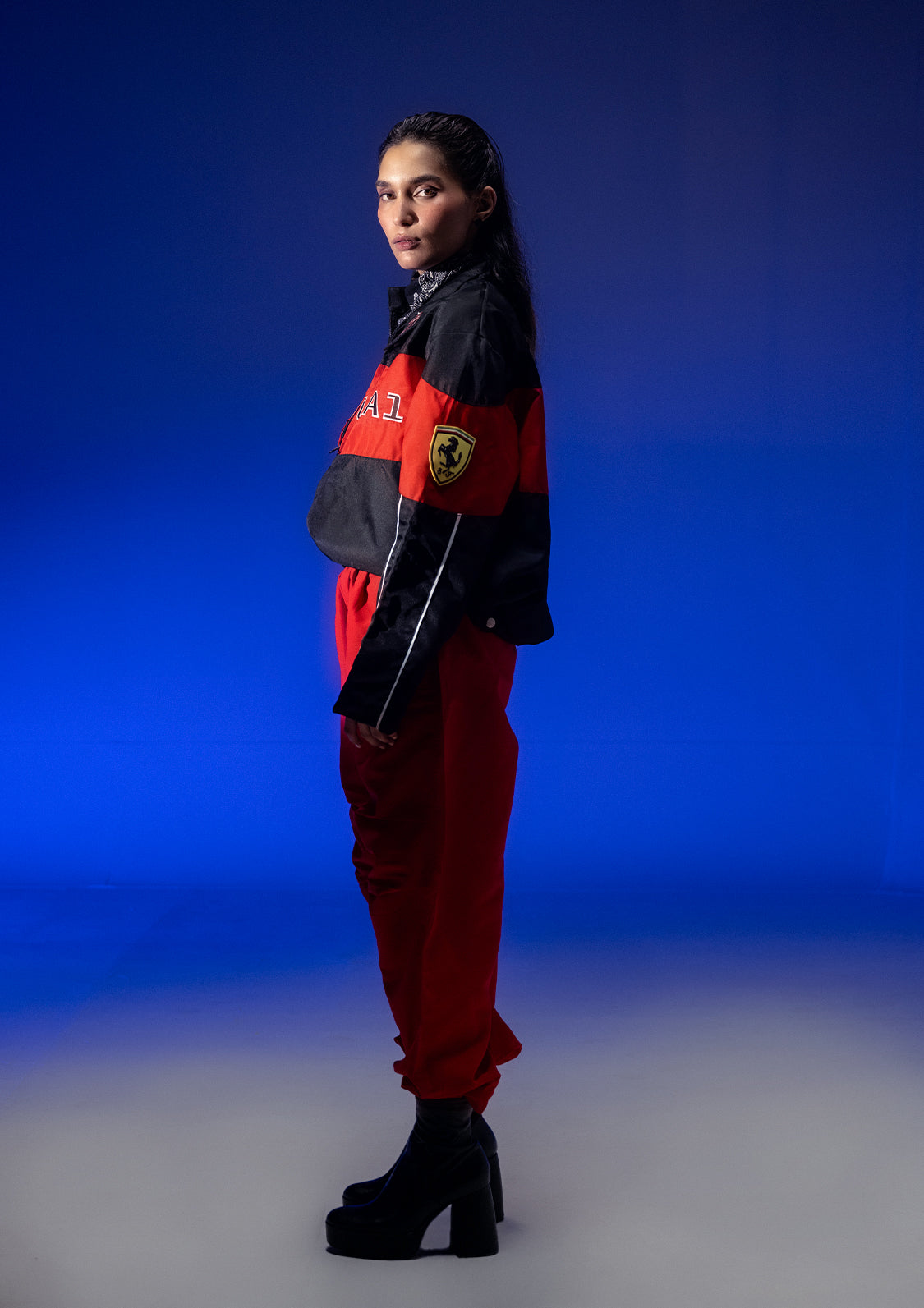 Evo Unisex Black & Red Racer Jacket